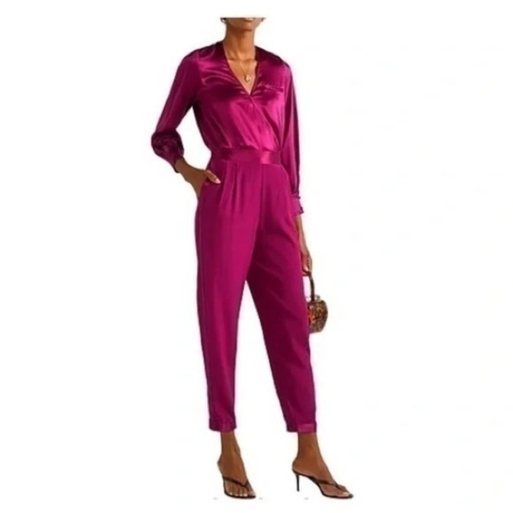 FLEUR DU MAL Racing Stripe Rolled Cuff Banded Waist Silk Tuxedo Pants